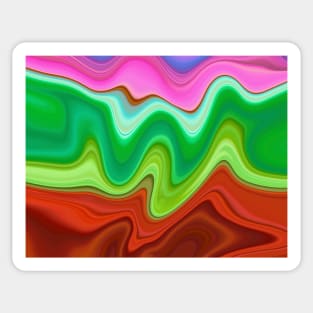 Colorful green red abstract art Sticker